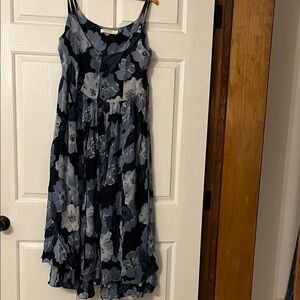 Christy Dawn Navy and Light Blue Floral Midi Dress